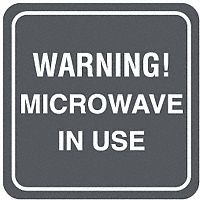 Radiation Sign, 5-1/2 x 5-1/2In, WHT/GRN