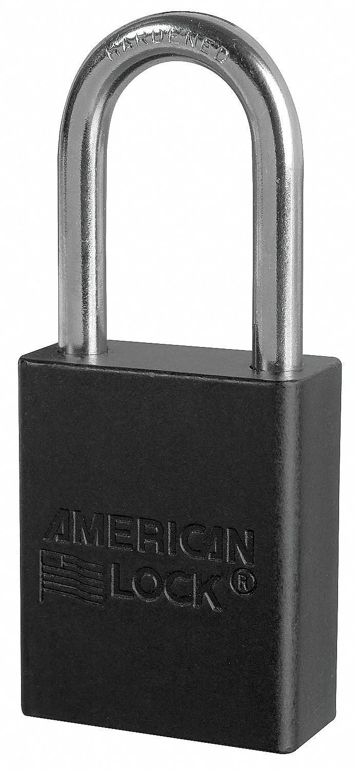 Lockout Padlock, KA, Black, 1/4 In., PK3