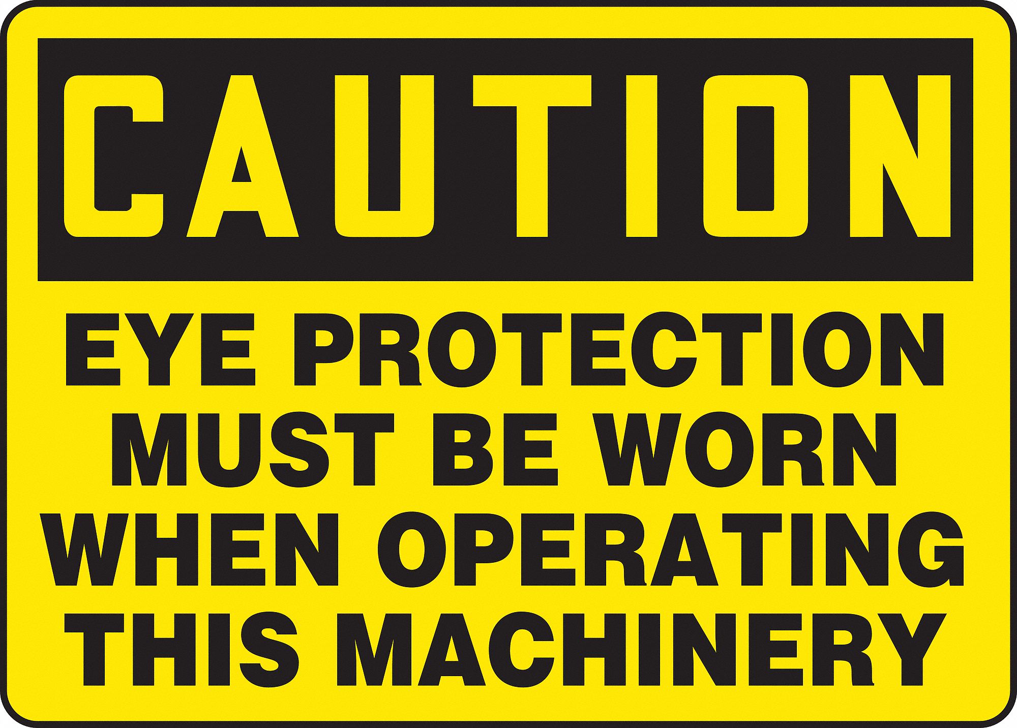 Caution Sign, 7 x 10In, BK/YEL, AL, ENG, Text