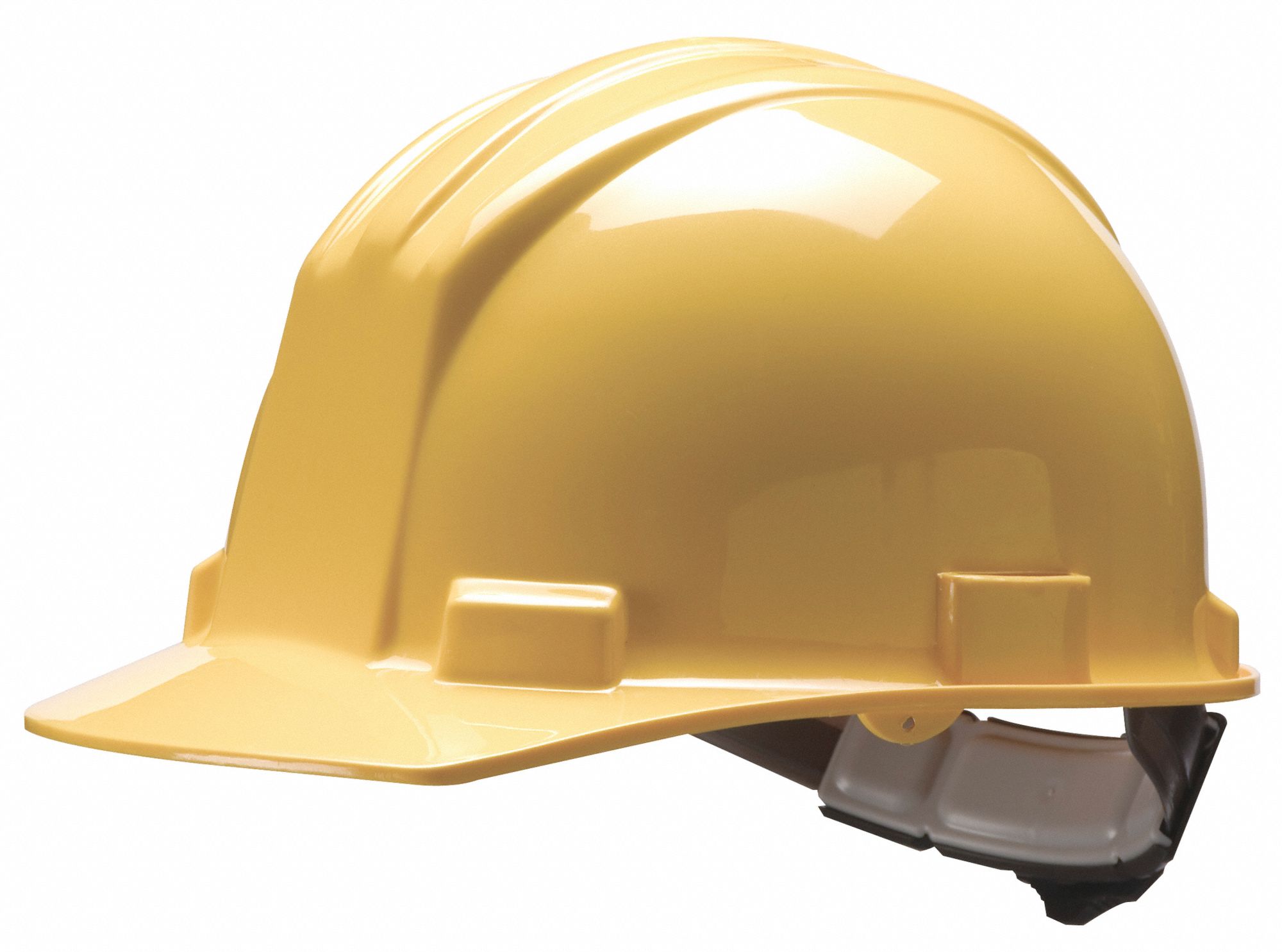 Hard Hat, FrtBrim, Slotted, 4Rtcht, Yellow