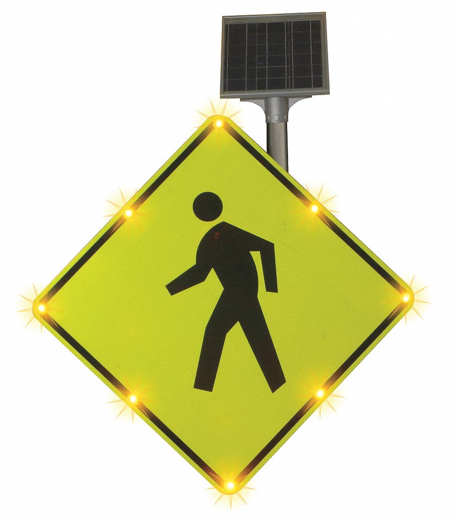 Traffic Sign, 36 x 36In, Black/Yellow