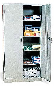 Storage Cabinet, 36 x18 x72 In, Gray, Steel