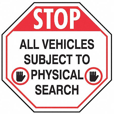 Security Sign, 24 x 24In, R and BK/WHT, AL