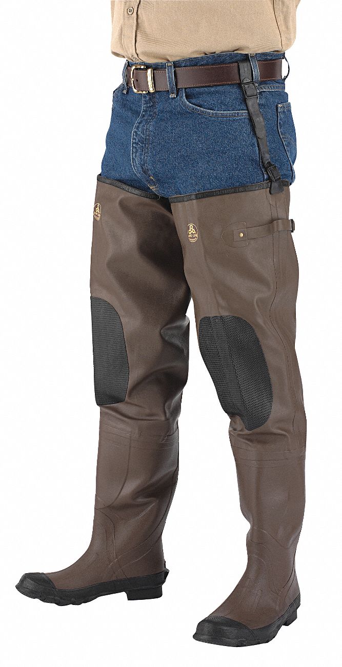 Insulated Hip Waders, Mens, Size 10, PR