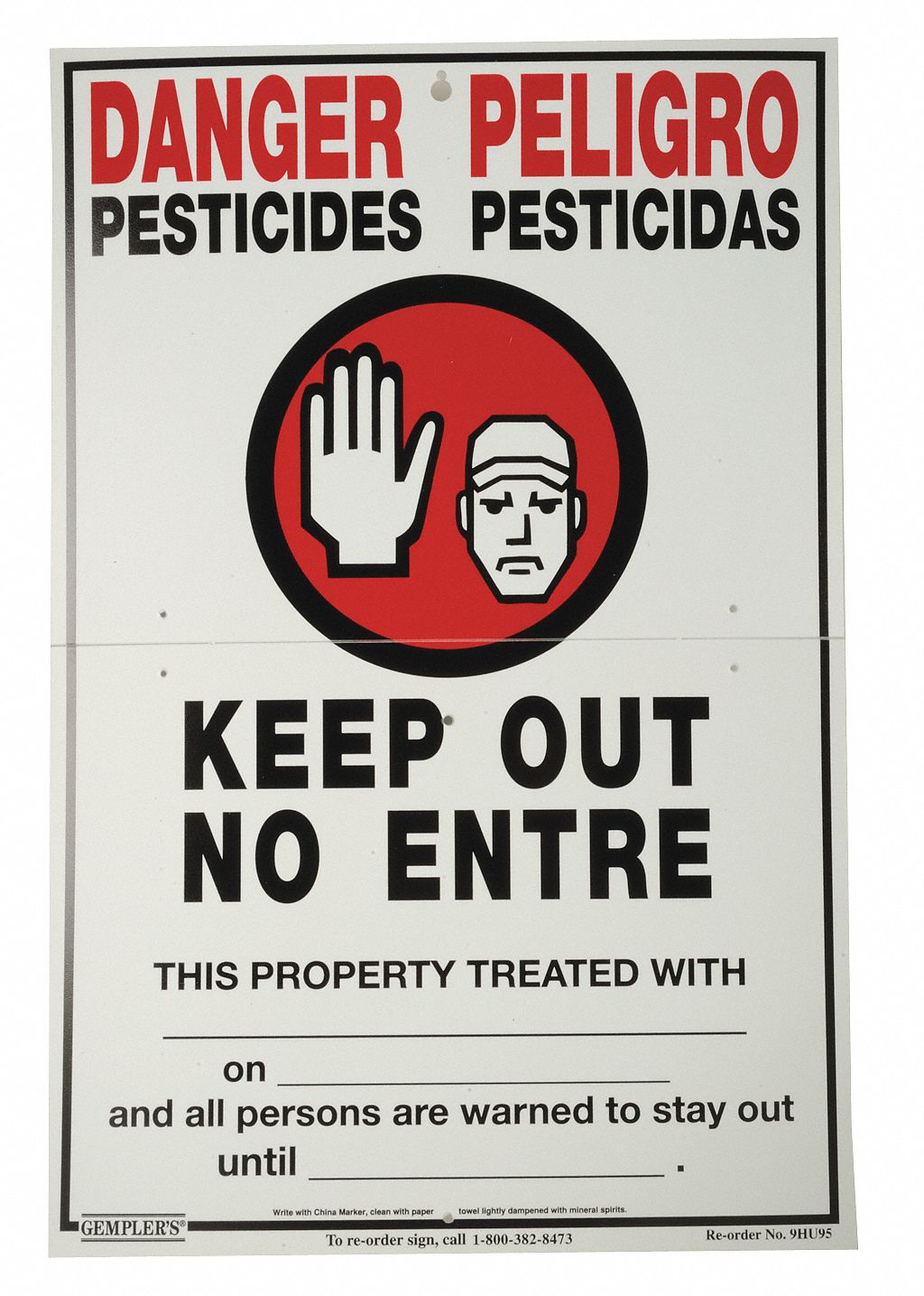 Warning Sign, 21 x 14In, R and BK/WHT, SURF