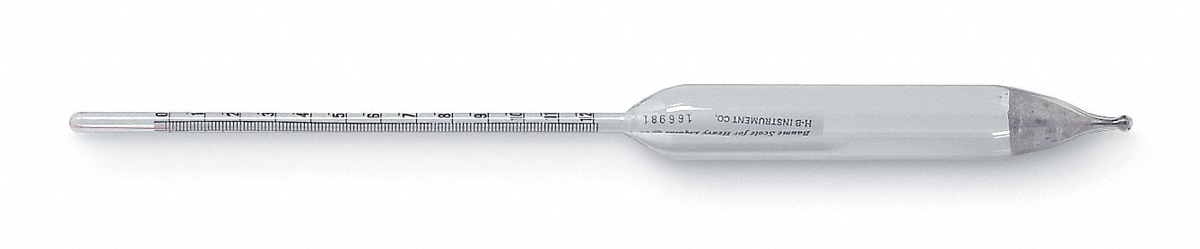 Hydrometer Baume, Range 0/35