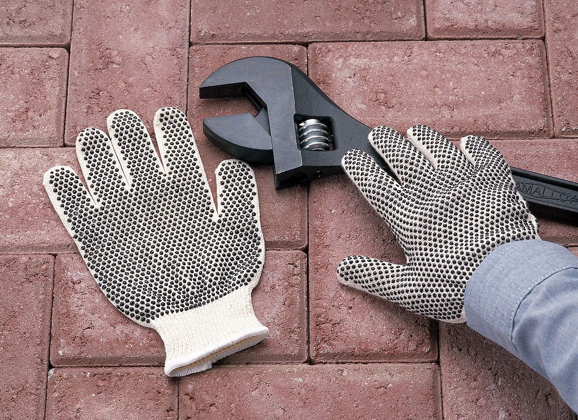 Knit Glove, M, White/Black, PR