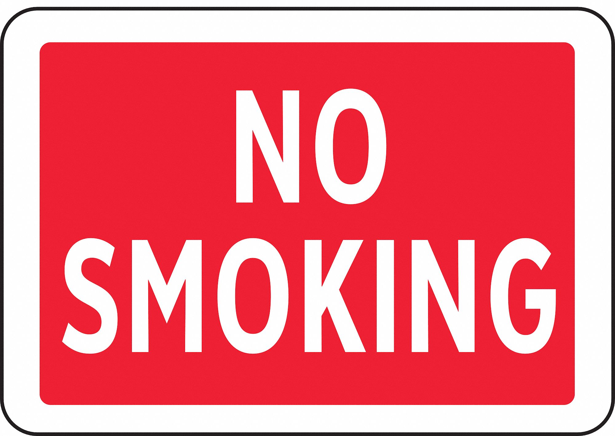 No Smoking Sign, 7 x 10In, R and BK/GRA