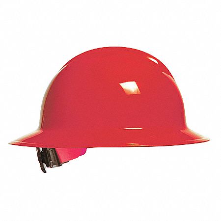 Hard Hat, FullBrim, NonSlotted, 6Rtcht, Red