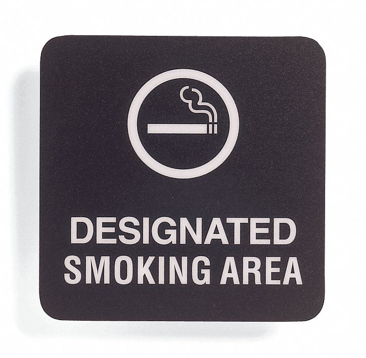 Smoking Area Sign, 5-1/2 x 5-1/2In, ENG