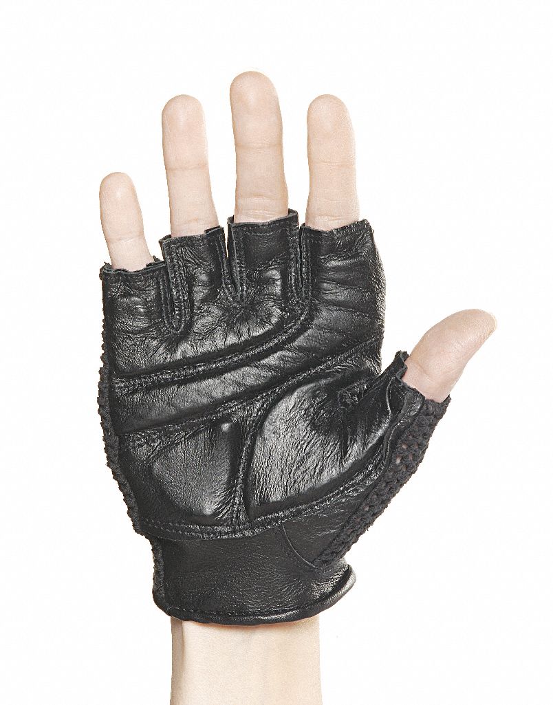 Mechanics Gloves, S, Black, Padded, PR