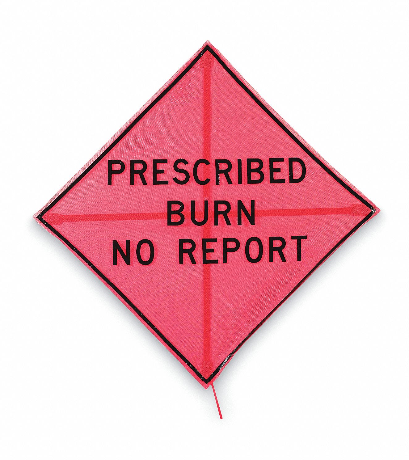Folding Fire Sign, 48 x 48In, BK/ORN, Mesh