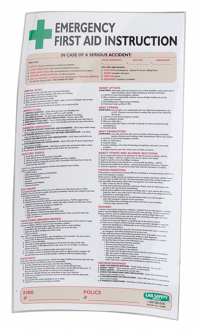 First Aid Sign, 19-1/2 x 11In, ENG, SURF