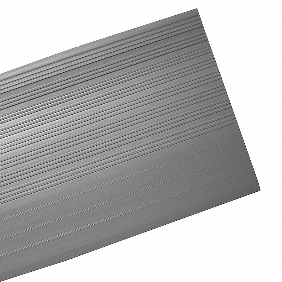 Nose Stair Tread, Gray, Vinyl, 4 ft. W