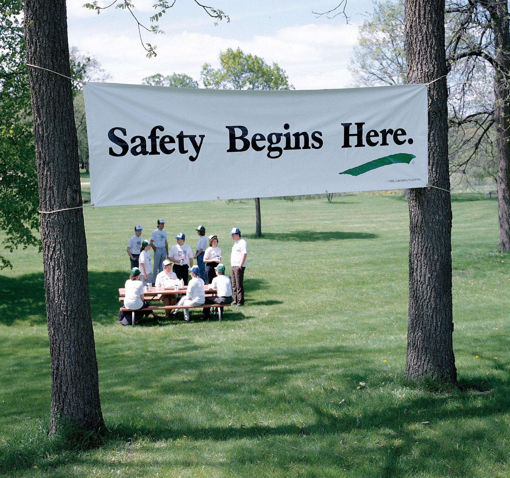 Safety Banner, 3 x 10ft., SAF Begins Here