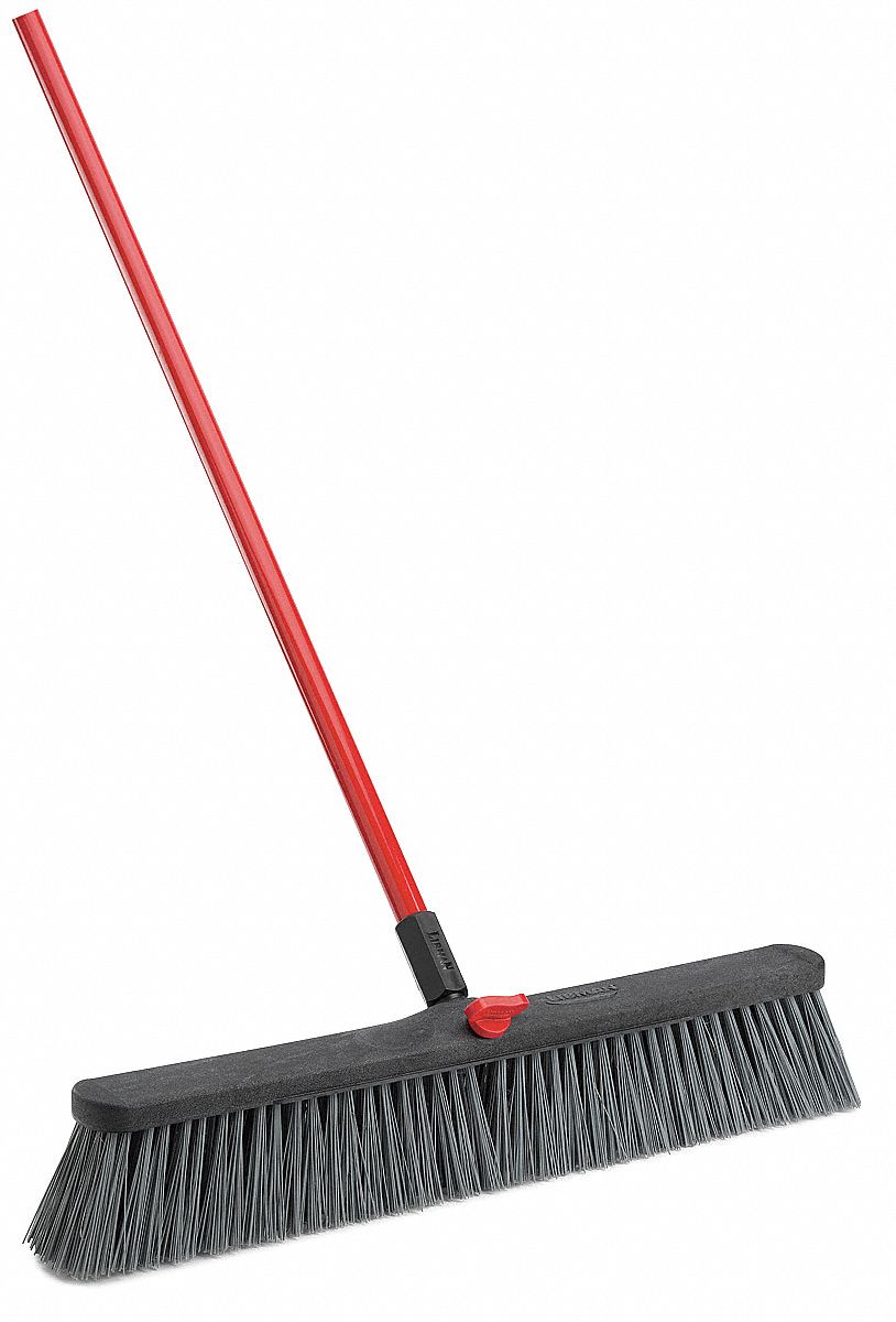 Push Broom, Stiff Polymer, Steel Handle