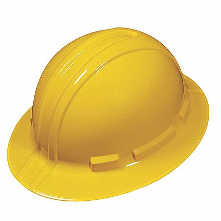 Hard Hat, FullBrim, HDPE, 4Rtcht, Yellow