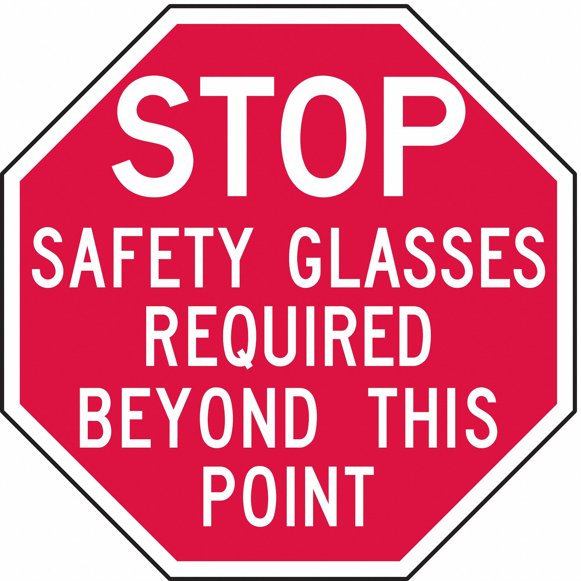 Stop Sign, 12 x 12In, WHT/R, AL, ENG, Text