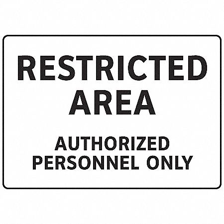 Admittance Sign, 7 x 10In, BK/WHT, ENG, Text