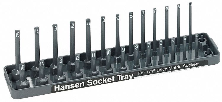 Socket Tray, 1/4 In Dr, Metric, Std/Deep