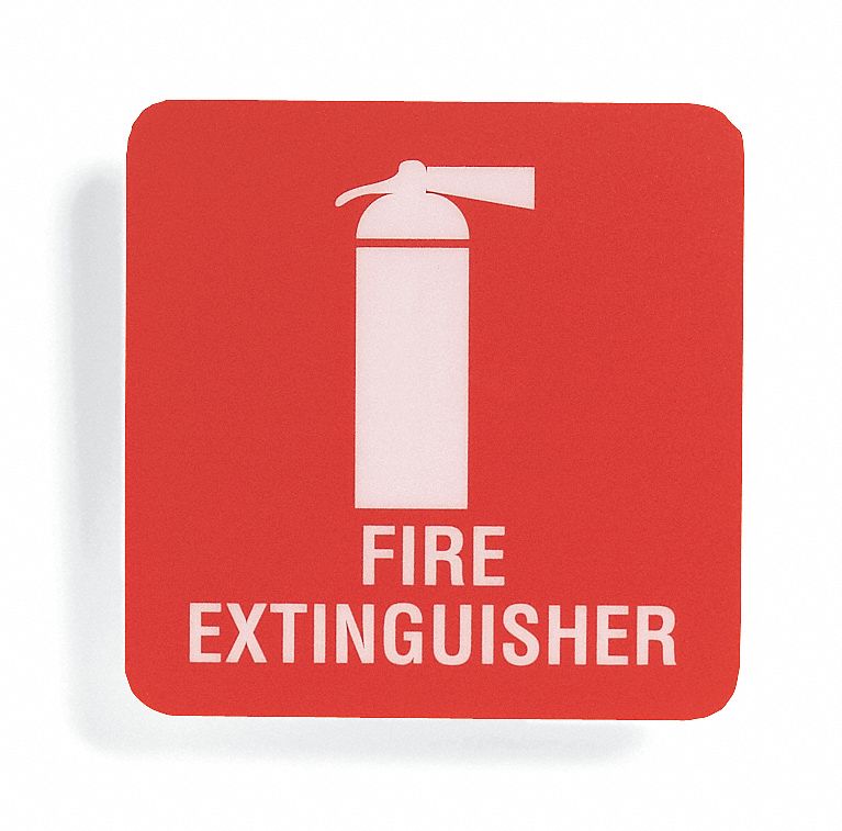 Fire Extinguisher Sign, 5-1/2 x 5-1/2In