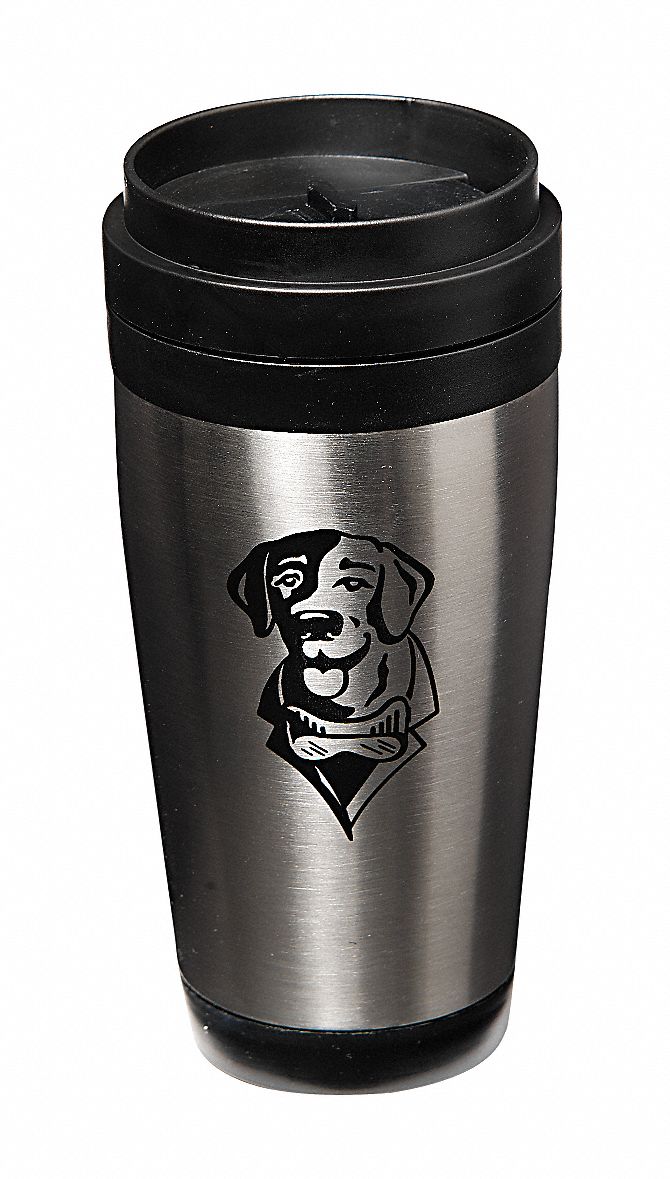 Mug, Lab Dog, SS, 15oz, Black/Silver