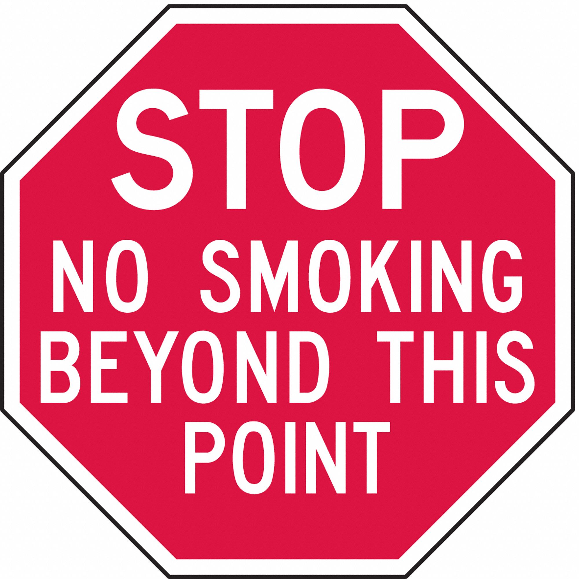 No Smoking Sign, 12 x 12In, WHT/R, AL, ENG
