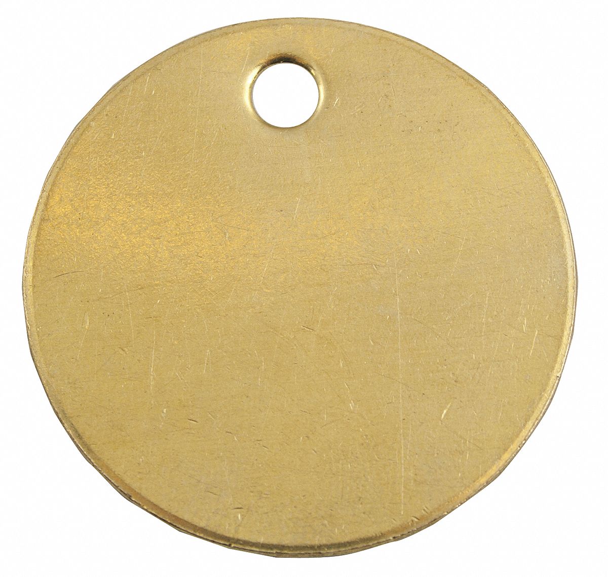 Blk Tag, 1-1/2 x 1-1/2 In, Brs, Rnd, PK25