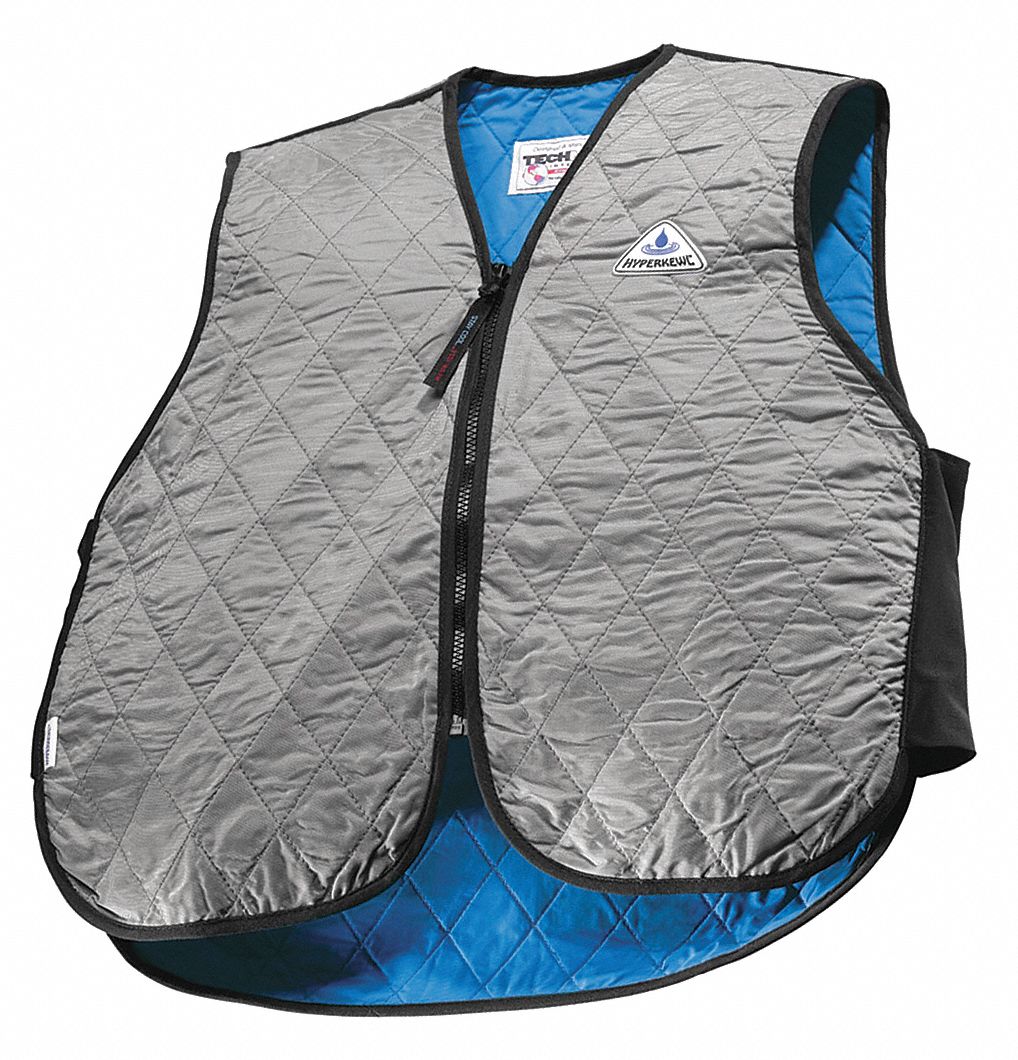 Cooling Vest, L, Silver, Nylon