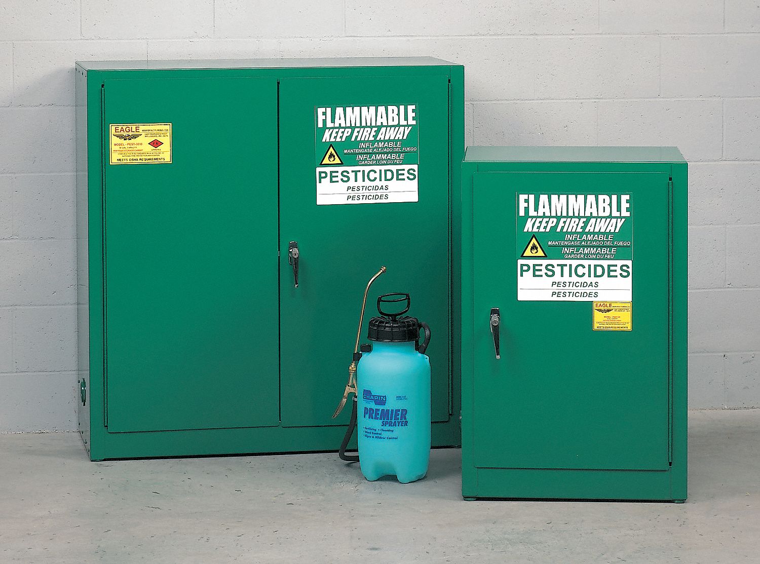 Pesticide Cabinet, Galv, 30 Gal, Green