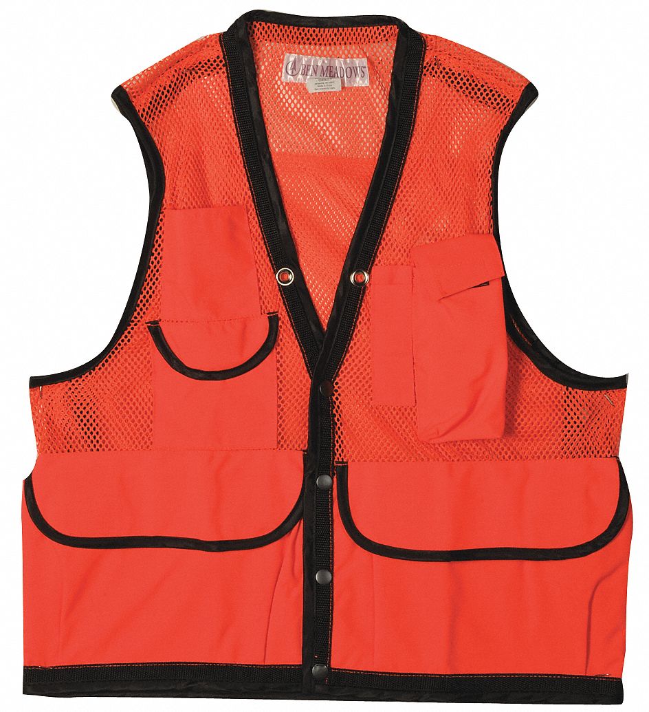Field Vest, M, Orange, Nylon