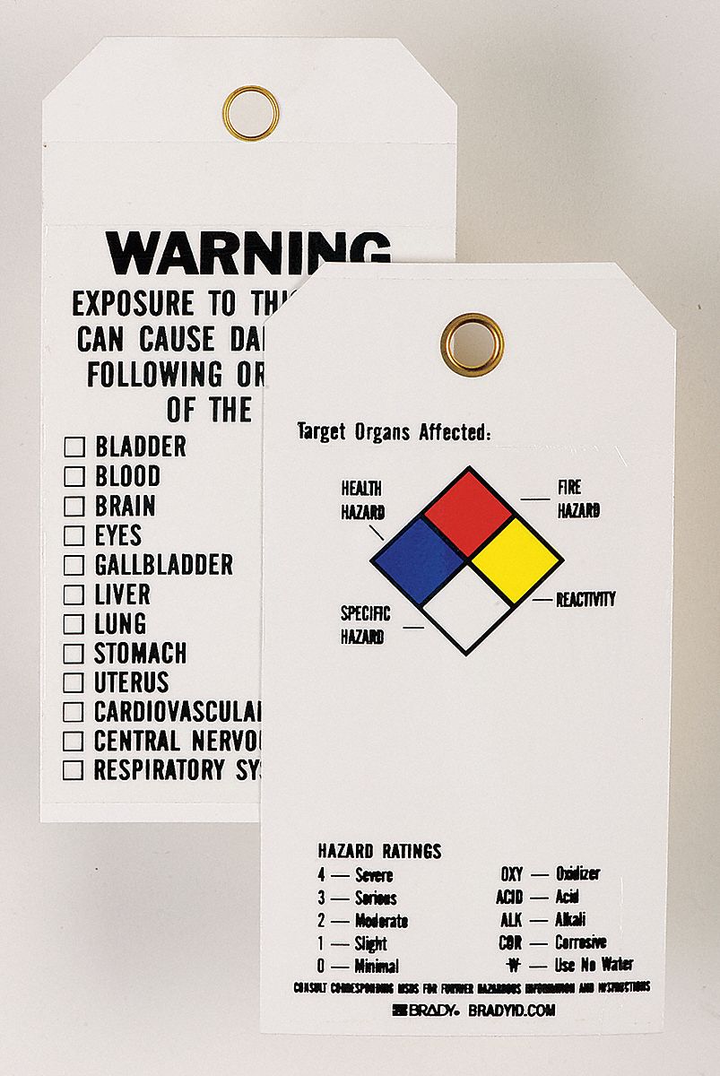 Tag, Polyester, Chemical Hazard, PK25