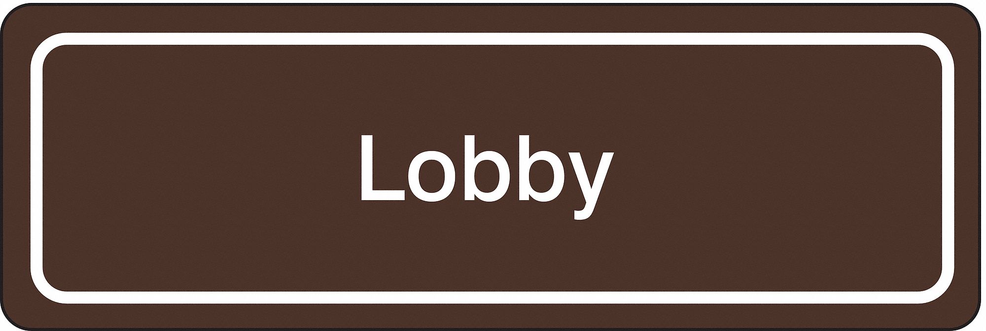 Information Sign, 3 x 9In, WHT/BR, ACRYL