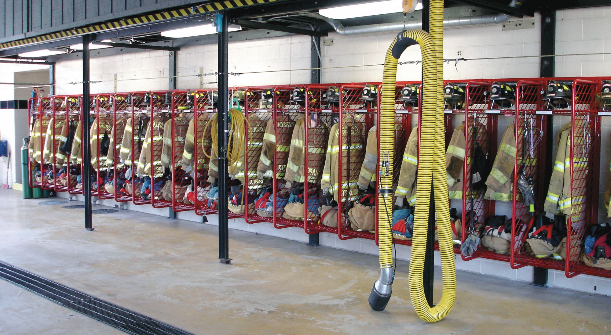 Turnout Gear Rack, Wall Mount, 7 Comprtmnt