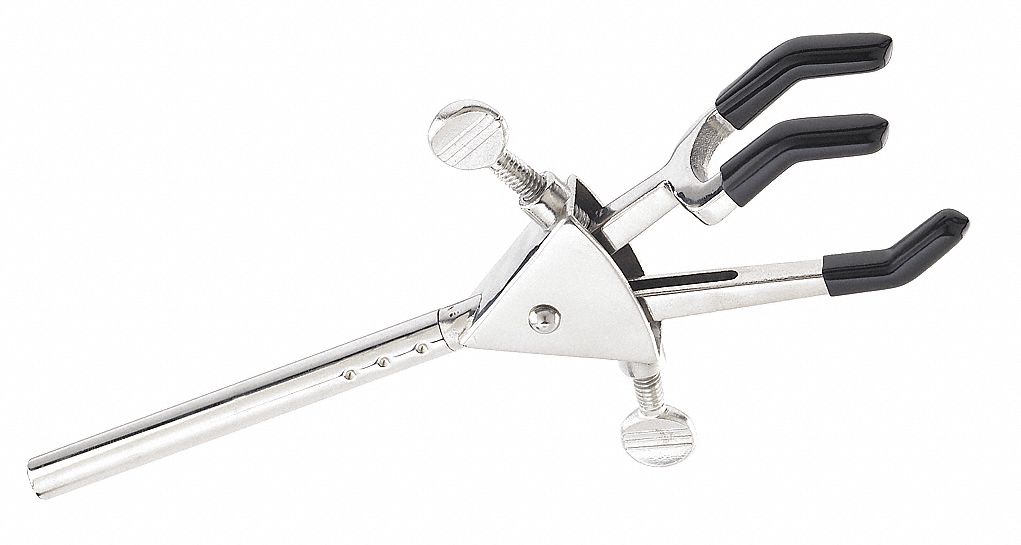 Three Prong Clamp Dual Adjust, SS, Large