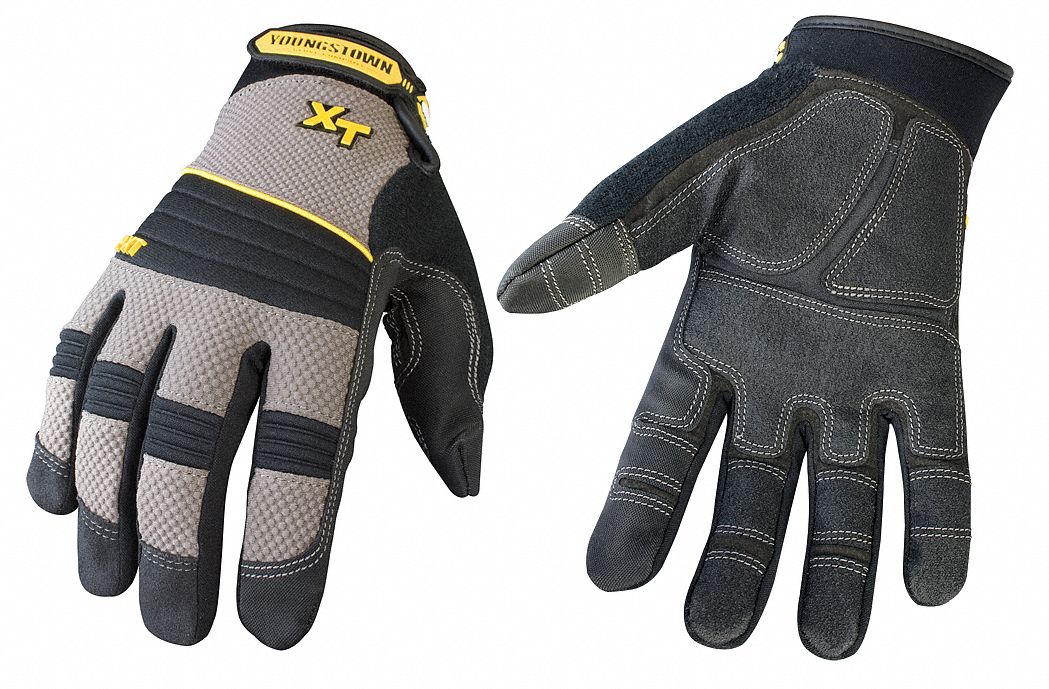 Mechanics Gloves, Gray, XL, PR