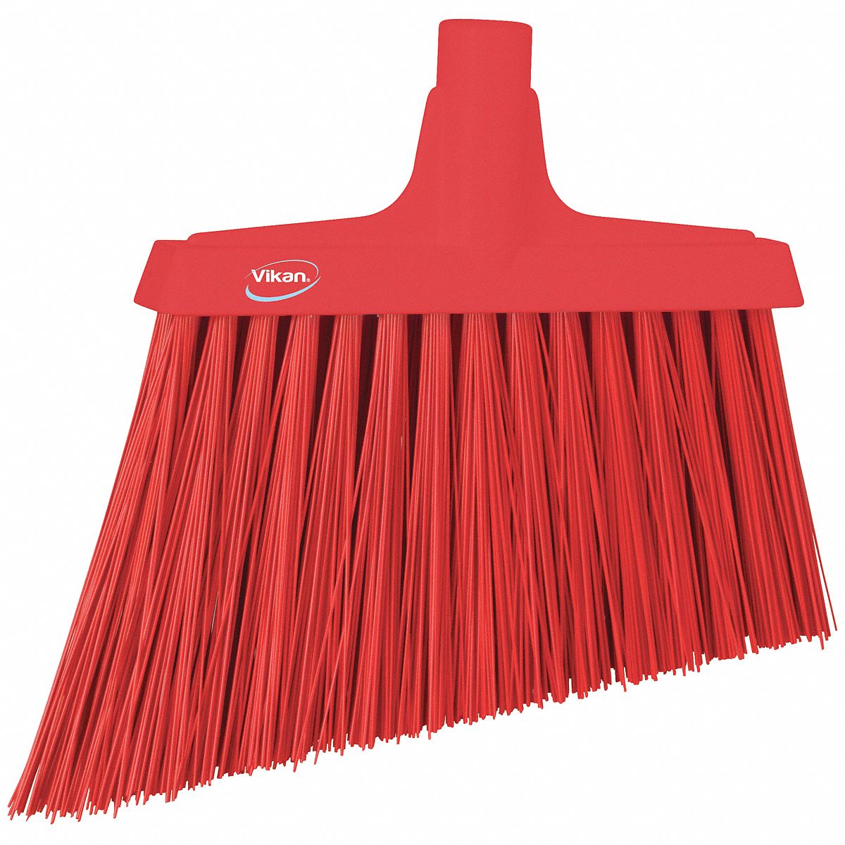 Broom Slim, Angle, Stiff Bristle, Red