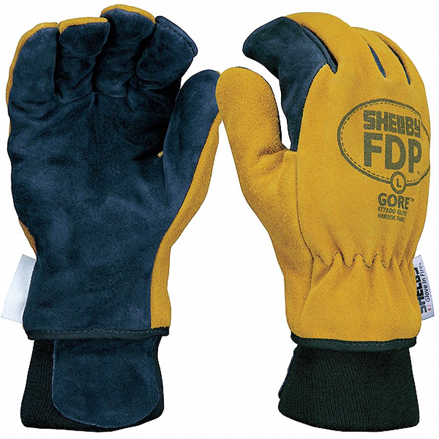 Firefighters Gloves, L, Pigskin Lthr, PR