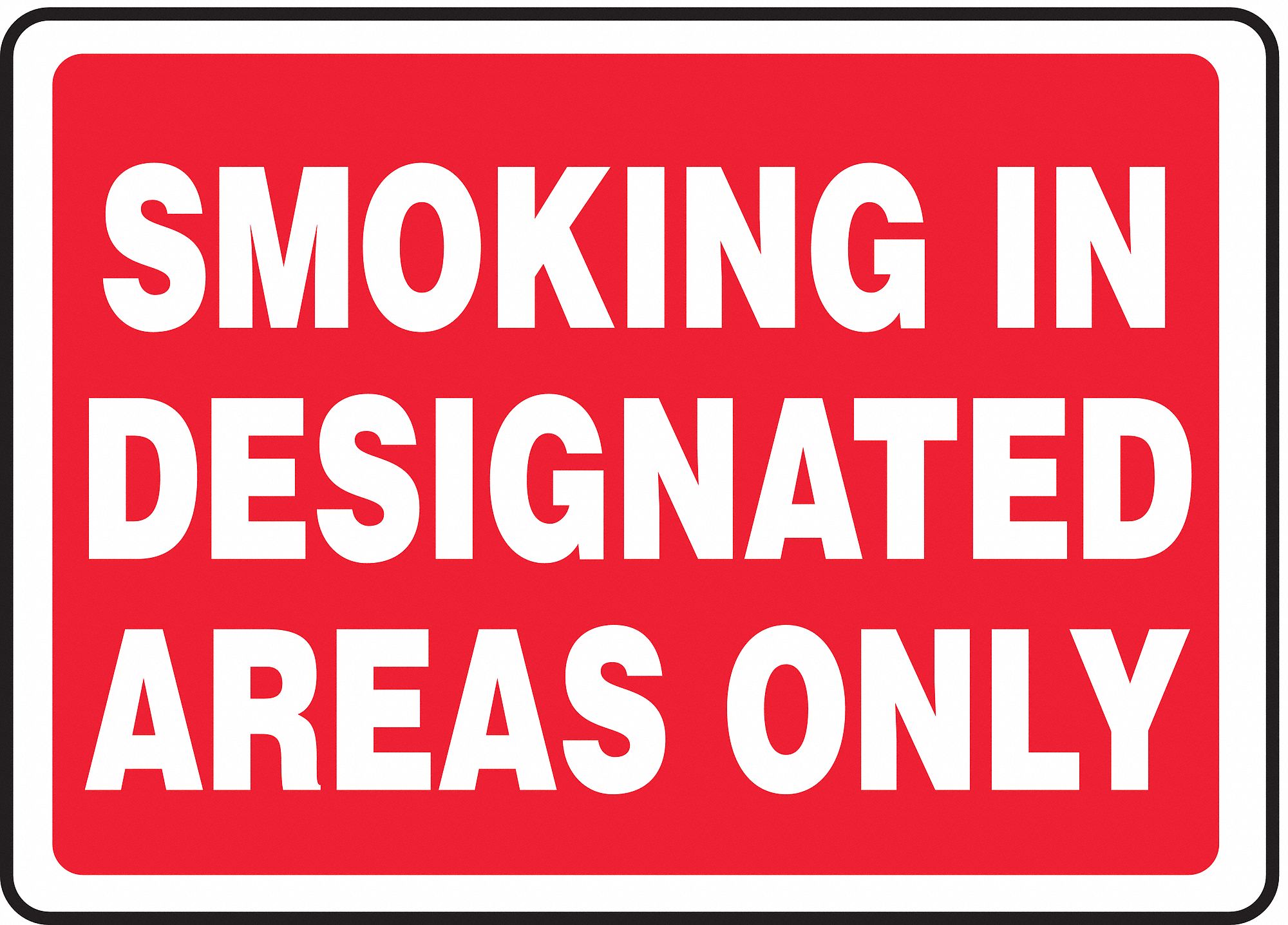 No Smoking Sign, 7 x 10In, WHT/R, AL, ENG