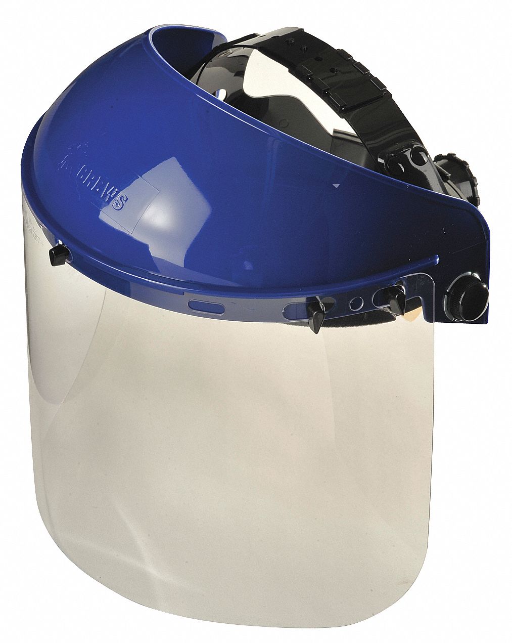 Ratchet Faceshield Assembly, 8x15 1/2, Blu