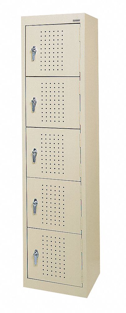Storage Locker, Steel, 66 x15 x18 In, Putty