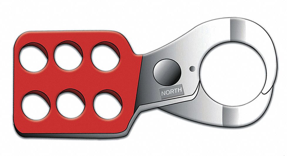 Lockout Hasp, Standard, 6 Lock, 4-3/8 In. L