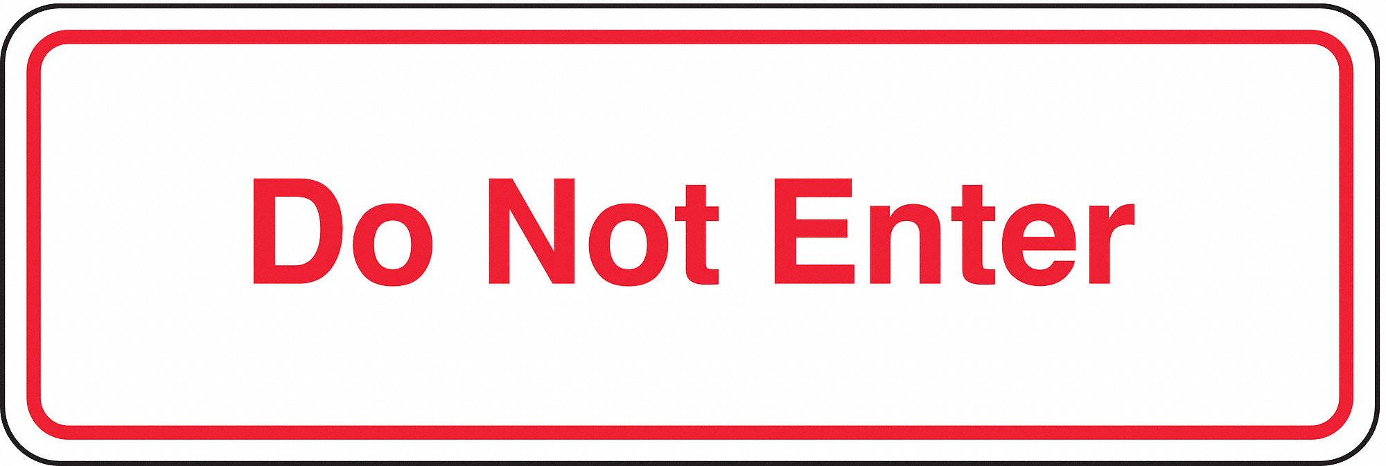 No Exit Sign, 3 x 9In, R/WHT, ACRYL, ENG