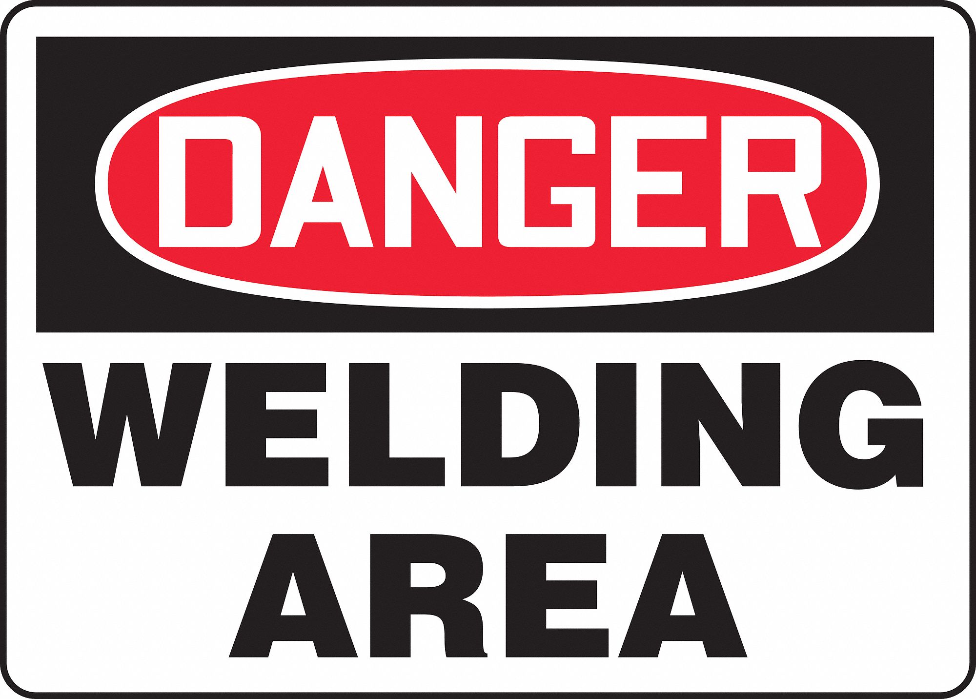 Danger Sign, 10 x 14In, R and BK/WHT, PLSTC