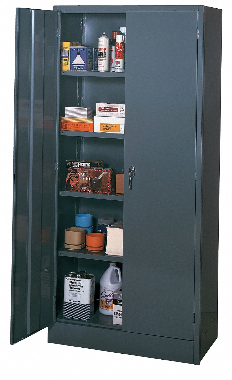 Storage Cabinet, Gray, 78x36x18 In