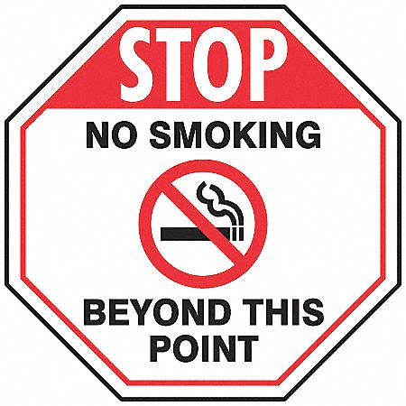 No Smoking Sign, 24 x 24In, R and BK/WHT