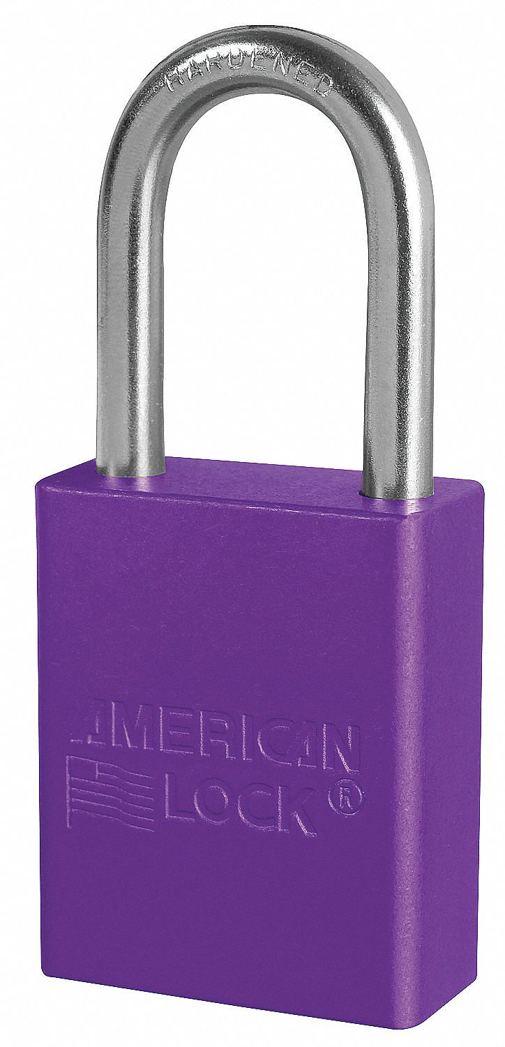 Lockout Padlock, KA, Purple, 1/4 In., PK3