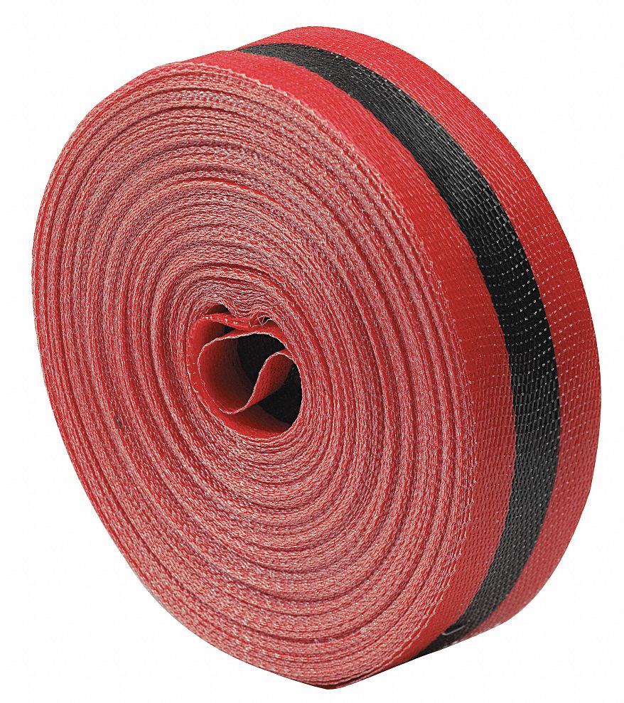 Barrier Tape, Woven, 2 In x 200 ft, Red