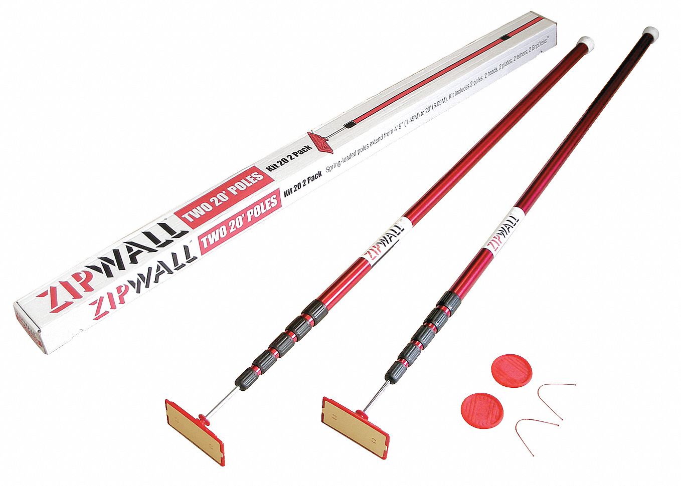 ZipWall Pole and Jack Kit, With 2 Poles