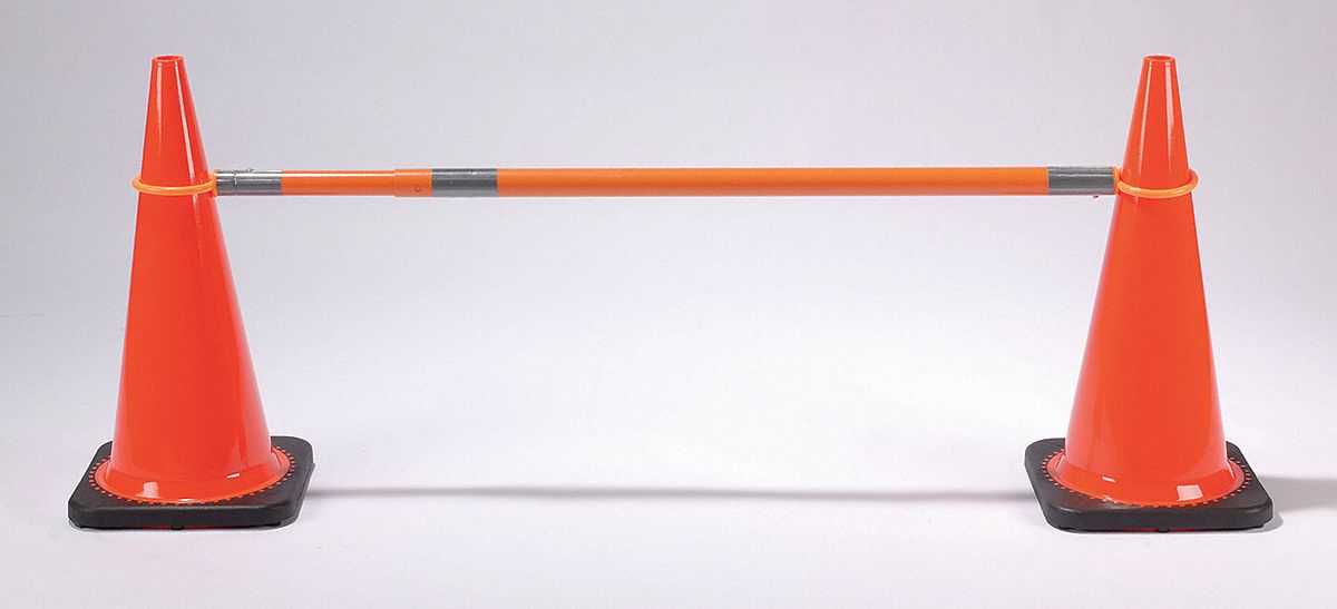 Telescoping Cone Bar, Orange, 60-108 In L
